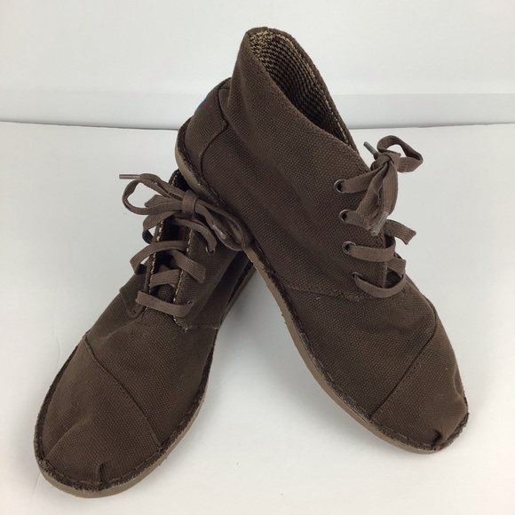 Toms Botas Mens Brown Canvas Chukka 